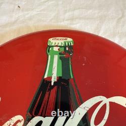 Vintage 1990 Coca-Cola Metal Round Sign Vintage 1990 Coca-Cola Metal Round Sign
