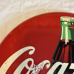 Vintage 1990 Coca-Cola Metal Round Sign Vintage 1990 Coca-Cola Metal Round Sign