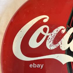 Vintage 1990 Coca-Cola Metal Round Sign Vintage 1990 Coca-Cola Metal Round Sign