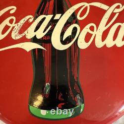Vintage 1990 Coca-Cola Metal Round Sign Vintage 1990 Coca-Cola Metal Round Sign