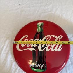 Vintage 1990 Coca-Cola Metal Round Sign Vintage 1990 Coca-Cola Metal Round Sign