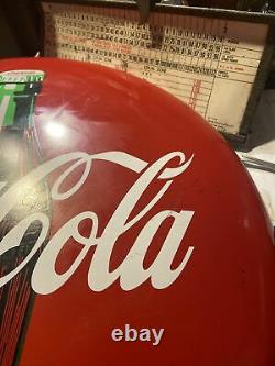Vintage 1990 coca cola button sign with bottle 16Diameter