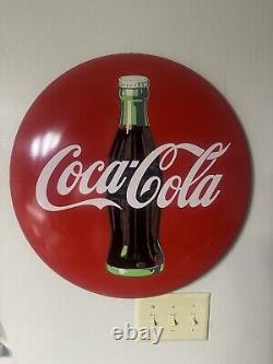 Vintage 1992 Original 20 Coca Cola Metal Button Sign