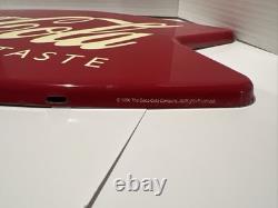 Vintage 1996 Coca-Cola Double Fishtail Sign of Good Taste Metal Sign