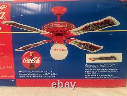 Vintage 1998 Coca Cola Fan 4 Blade Ceiling Fan In Original Open Box