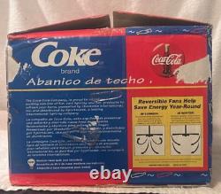 Vintage 1998 Coca Cola Fan 4 Blade Ceiling Fan In Original Open Box