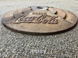 Vintage 22 Coca-Cola Lollipop Sign Cast Iron Base Coke