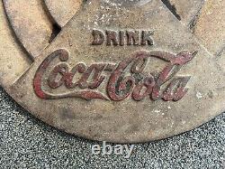 Vintage 22 Coca-Cola Lollipop Sign Cast Iron Base Coke