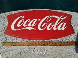 Vintage 26x12 Coca Cola Coke Fish Tail Sign AM45