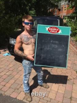 Vintage 28 by 19 Double Cola Coke Soda Pop menu board metal Sign nice shape