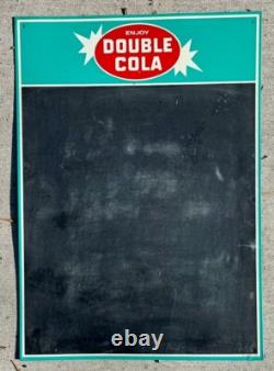 Vintage 28 by 19 Double Cola Coke Soda Pop menu board metal Sign nice shape