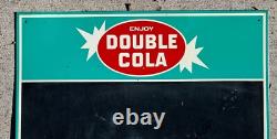 Vintage 28 by 19 Double Cola Coke Soda Pop menu board metal Sign nice shape