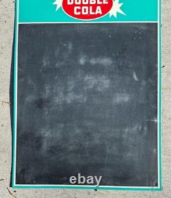 Vintage 28 by 19 Double Cola Coke Soda Pop menu board metal Sign nice shape