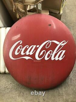Vintage 36 1950s Coca-Cola Button & Mounting Brackets