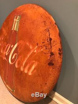 Vintage 36 Coca Cola Button Sign Coke Soda Advertising