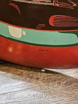 Vintage 36 Coca-Cola Button Sign Painted Steel Soda Advertising Coke Bottle