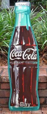 Vintage 36 Coca-Cola / Coke stamped metal bottle sign