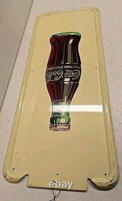 Vintage 40 Original 1947 Coca Cola Bottle Vertical Pilaster Sign Soda Coke