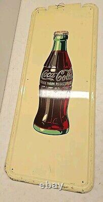 Vintage 40 Original 1947 Coca Cola Bottle Vertical Pilaster Sign Soda Coke