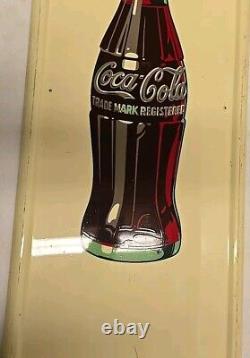 Vintage 40 Original 1947 Coca Cola Bottle Vertical Pilaster Sign Soda Coke