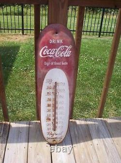 Vintage'48 Coca Cola Sign of Good Taste Cigar Thermometer Old Coke Soda Adv