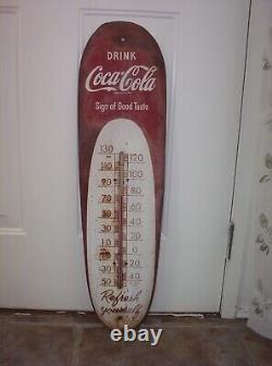 Vintage'48 Coca Cola Sign of Good Taste Cigar Thermometer Old Coke Soda Adv