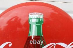 Vintage 48 Coca-cola Porcelain Button Sign Great Advertising Piece