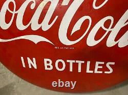 Vintage 48 Metal Coca-Cola Coke Button Sign Original Old
