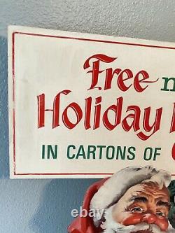 Vintage 5 Tall Coca Cola Santa Claus Cardboard Cutout Store Advertising Sign
