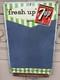 Vintage''7 UP MENU BOARD METAL SIGN 23.5 X 14.5 Wood Framed Chalk Holder