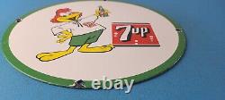 Vintage 7 Up Porcelain Soda Beverage Coca Cola Rooster Gas Service Station Sign