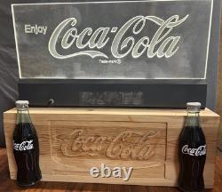 Vintage Acrylic Edgelight Coca-Cola Free Standing Light Up Sign Advertising
