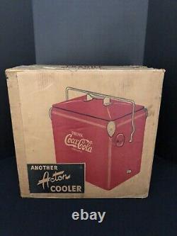 Vintage Acton Coca Cola metal cooler in excellent condition with original box