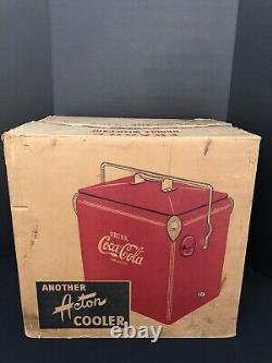 Vintage Acton Coca Cola metal cooler in excellent condition with original box