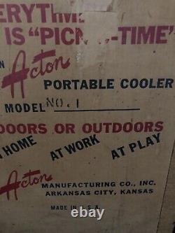 Vintage Acton Coca Cola metal cooler in excellent condition with original box