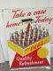 Vintage Advertising 1952 Coke Coca Cola Soda Tin Litho Sign Soda Store 943-z