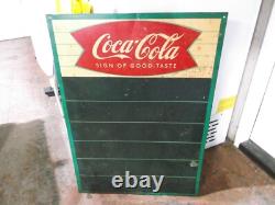 Vintage Advertising Coca Cola Menu Sign Board tin 1960s