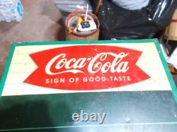 Vintage Advertising Coca Cola Menu Sign Board tin 1960s