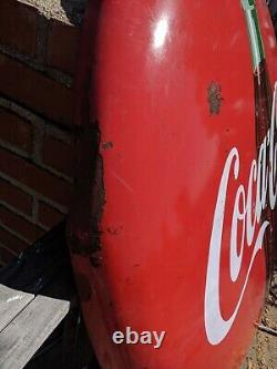 Vintage Advertising Porcelain Coca Cola Coke Button Sign 48