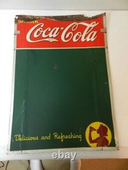 Vintage Advertising Sign- 1938 Coca-cola Advertising Menu Sign- Vintage Diner