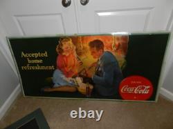 Vintage Advertising Sign- 1942 Coca-cola Cardboard Sign- World War 2- Drive-in