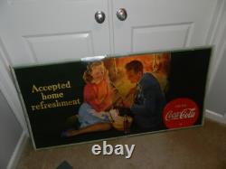 Vintage Advertising Sign- 1942 Coca-cola Cardboard Sign- World War 2- Drive-in