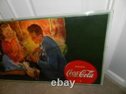 Vintage Advertising Sign- 1942 Coca-cola Cardboard Sign- World War 2- Drive-in