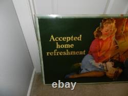 Vintage Advertising Sign- 1942 Coca-cola Cardboard Sign- World War 2- Drive-in