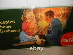 Vintage Advertising Sign- 1942 Coca-cola Cardboard Sign- World War 2- Drive-in