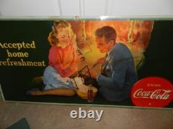 Vintage Advertising Sign- 1942 Coca-cola Cardboard Sign- World War 2- Drive-in