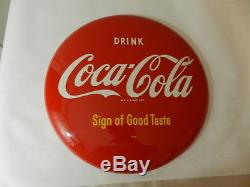 Vintage Advertising Sign-1950's Coca-cola Button Sign-16 In. Am28-vintage Diner