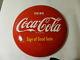 Vintage Advertising Sign- Vintage 16 In. Coca-cola Button Sign- Vintage Diner