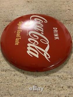 Vintage Am-60 Original 12 Coca-cola Button Sign Of Good Taste