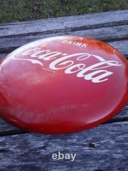 Vintage/Antique 16 Coca Cola Button Sign Coke Sign A-M 2-51